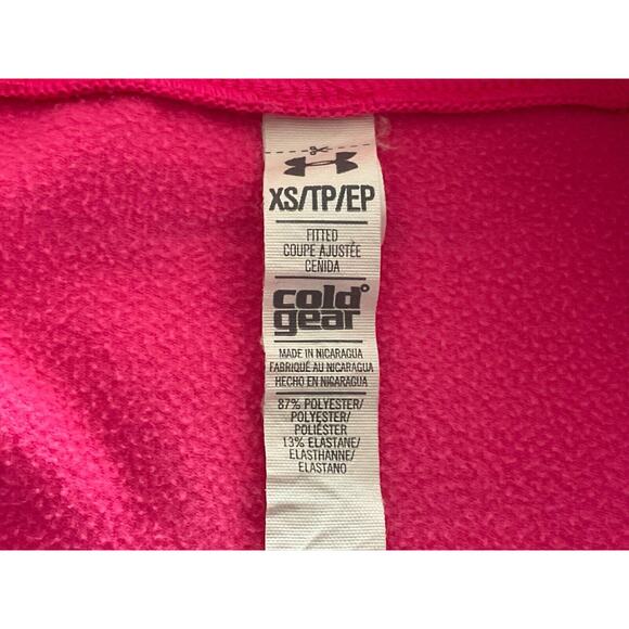 Under Armour ColdGear Fitted Pullover XS Pink Quarter-Zip Thumbholes - Picture 7 of 14